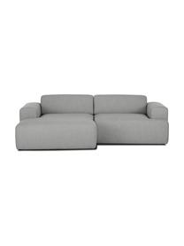 Sofa narożna Melva (3-osobowa), Tapicerka: poliester Dzięki tkaninie, Nogi: lite drewno bukowe, lakie, Szary, S 240 x G 144 cm