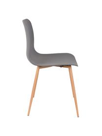 Stühle Leon, 2 Stück, Sitzschale: Polypropylen, Beine: Metall mit Kunststoffbesc, Grau, 44 x 80 cm