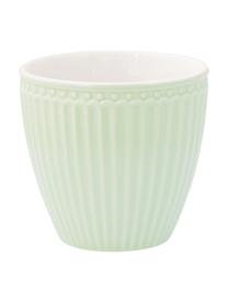 Tazas originales artesanales Alice, 2 uds., Gres, Verde pastel, Ø 10 x Al 9 cm