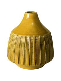 Vaso decorativo in gres Menos, Gres, Giallo, Ø 12 x Alt. 14 cm