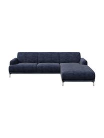 Sofa narożna z Zero Spot System Puzo, Tapicerka: 100% poliester z Zero Spo, Nogi: metal lakierowany, Niebieski, S 240 x G 165 cm
