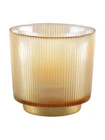 Świecznik na tealighty Luster, Szkło, metal, Odcienie bursztynowego, transparentny, odcienie złotego, Ø 10 cm