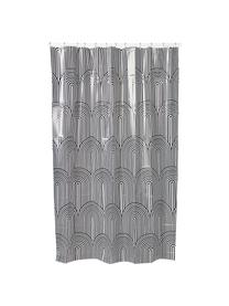 Rideau de douche Brave, 100 % plastique (PEVA), Noir, blanc, larg. 180 x long. 200 cm