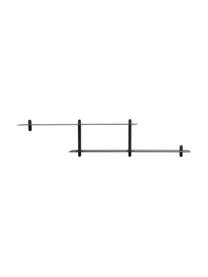 Estante de pared Nivo, Estantes: acero recubierto, Estructura: madera de fresno, Negro, An 172 x Al 25 cm