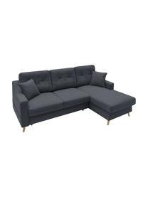 Sofa narożna z funkcją spania i miejscem do przechowywania Sweden, Tapicerka: poliester, Nogi: drewno naturalne, Antracytowy, S 224 x G 149 cm