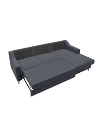 Sofa narożna z funkcją spania i miejscem do przechowywania Sweden, Tapicerka: poliester, Nogi: drewno naturalne, Antracytowy, S 224 x G 149 cm