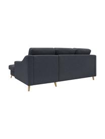 Sofa narożna z funkcją spania i miejscem do przechowywania Sweden, Tapicerka: poliester, Nogi: drewno naturalne, Antracytowy, S 224 x G 149 cm