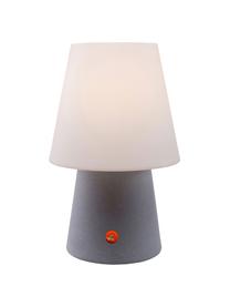 Lámpara de mesa LED para exteriores No. 1, portátil, Plástico (polietileno), Blanco, gris, Ø 18 x Al 29 cm