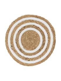 Okrúhle jutové prestieranie Rondo, 2 ks, 90 % juta, 10 % bavlna, Béžová, biela, Ø 38 cm