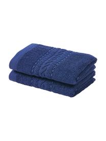Asciugamano Cordelia, Blu scuro, Asciugamano per ospiti, Larg. 30 x Lung. 50 cm, 2 pz