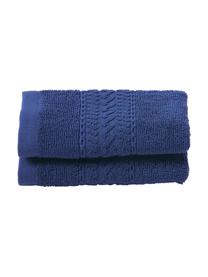 Asciugamano Cordelia, Blu scuro, Asciugamano per ospiti, Larg. 30 x Lung. 50 cm, 2 pz