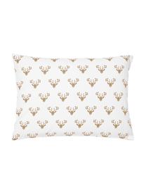 Funda de almohada doble cara de franela invernal Vince, Beige, blanco, An 45 x L 110 cm