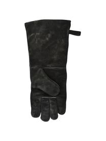 Gant barbecue Protect, 65 % peau de croûte de cuir de vache, 25 % polyester, 10 % coton, Noir, larg. 19 x haut. 41 cm