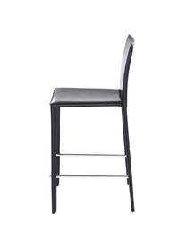 Barová židle z kůže Boréalys, 2 ks, Černá, Š 44 cm, V 98 cm