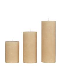 Bougie pilier artisanale Rustic, Paraffine, Beige, Ø 7 x haut. 15 cm