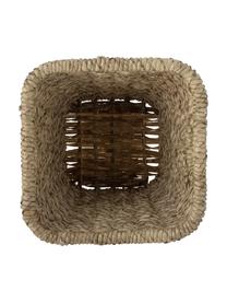 Cesta artesanal de fibras naturales Tennie, Hojas de palmera, bambú, ratán, Beige, An 26 x Al 28 cm