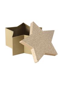 Geschenkdozenset Star, 3-delig, Papier, Goudkleurig, Set met verschillende formaten