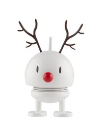 Dekoracja Reindeer Bumble, Tworzywo sztuczne, metal, Biały, czarny, czerwony, Ø 5 x W 9 cm