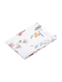 Drap plat en satin de coton Evie, Blanc, multicolore, larg. 180 x long. 300 cm