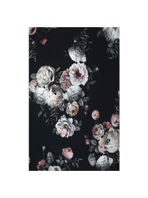 Drap plat en satin de coton Blossom, Noir, larg. 180 x long. 300 cm