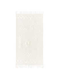 Tapis crème tissé à la main Fenna, 100 % coton, Blanc crème, larg. 80 x long. 150 cm (taille XS)