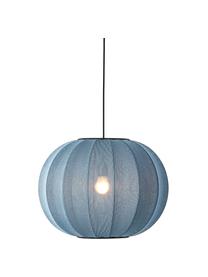 Lámpara de techo Knit-Wit, Pantalla: fibra sintética, Adornos: metal recubierto, Cable: cubierto en tela, Gris azulado, Ø 45 x Al 36 cm