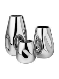 Kleine Mundgeblasene Glas-Vase Mirror, Silberfarben, Ø 16 x H 17 cm