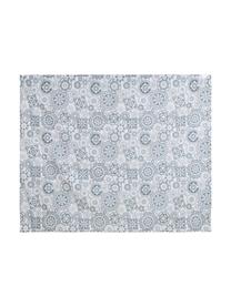 Parure copripiumino in cotone Morris, Cotone, Fronte: blu, bianco Retro: bianco, 200 x 200 cm