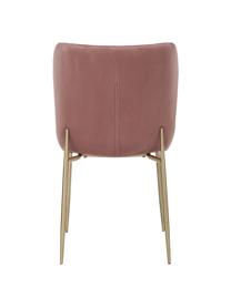 Silla de terciopelo Tess, Tapizado: terciopelo (poliéster) Al, Patas: metal con pintura en polv, Terciopelo rosa palo, dorado, An 49 x F 64 cm