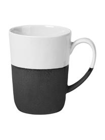 Tazza opaca/lucida fatta a mano Esrum 4 pz, Sotto: gres naturale, Color avorio, grigio-marrone, 250 ml