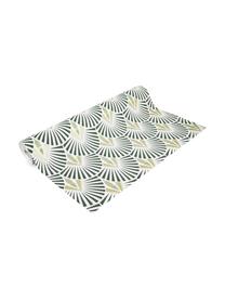 Carta da parati Luxus Geometric Art, Tessuto non tessuto, Bianco, verde, verde scuro, dorato, Larg. 52 x Alt. 1005 cm