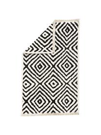 Tappeto Kilim nero/bianco Mozaik, 90% cotone 10% poliestere, Nero, Larg. 120 x Lung. 180 cm (taglia S)