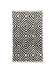 Tappeto Kilim nero/bianco Mozaik, 90% cotone 10% poliestere, Nero, Larg. 120 x Lung. 180 cm (taglia S)