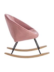 Sillón mecedora de terciopelo Annika, Tapizado: terciopelo de poliéster, Estructura: metal con pintura en polv, Estructura: madera contrachapada, met, Terciopelo rosa, An 74 x F 77 cm