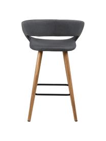 Taburetes altos Grace, 2 uds., Tapizado: poliéster, Patas: roble, aceitado, Gris oscuro, roble, An 56 x Al 87 cm