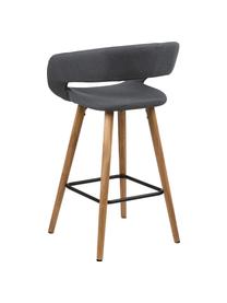 Taburetes altos Grace, 2 uds., Tapizado: poliéster, Patas: roble, aceitado, Gris oscuro, roble, An 56 x Al 87 cm