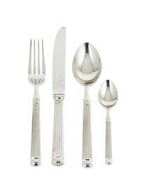 Silbernes Besteck-Set Elegance mit Rillenstruktur am Griff,1 Person (4-tlg.), Edelstahl, PVD beschichtet

Das Besteck ist aus Edelstahl gefertigt. Somit ist es langlebig, rostet nicht und ist resistent gegen Bakterien., Edelstahl, L 21 cm