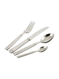 Silbernes Besteck-Set Elegance mit Rillenstruktur am Griff,1 Person (4-tlg.), Edelstahl, PVD beschichtet

Das Besteck ist aus Edelstahl gefertigt. Somit ist es langlebig, rostet nicht und ist resistent gegen Bakterien., Edelstahl, L 21 cm