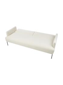 Teddy-Schlafsofa Fluente (3-Sitzer), Bezug: Teddy (100 % Polyester) D, Gestell: Massives Kiefernholz, FSC, Teddy Cremeweiss, B 220 x T 88 cm