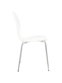 Sillas Marcus, 4 uds., Asiento: tablero de fibras de dens, Estructura: acero, cromado, Blanco, An 49 x F 53 cm