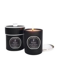 Candela profumata Black Magic (pompelmo, tangerino e Vetiver), Contenitore: vetro, Coperchio: metallo, Nero, Ø 7 x Alt. 9 cm