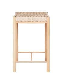 Barová stolička z topolového dřeva Abano, Topolové dřevo, papírová sňůra, Topolové dřevo, Š 42 cm, V 67 cm