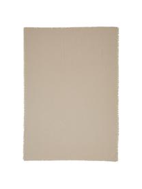 Nappe coton beige Henley, 100 % coton, Beige, Pour 4 à 6 pers. (larg. 145 x long. 200 cm)