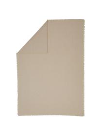 Baumwoll-Tischdecke Henley mit Fransen in Beige, 100 % Baumwolle, Beige, Für 4 - 6 Personen (B 145 x L 200 cm)