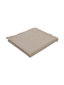 Tovaglia in cotone beige con frange Henley, 100% cotone, Beige, Per 4-6 persone (Larg. 145 x Lung. 200 cm)