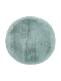 Runde Kunstfell-Sitzauflage Mette, glatt, Vorderseite: 100% Polyester, Rückseite: 100% Polyester, Grün, Ø 37 cm