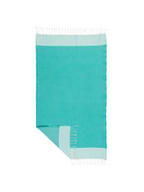 Hamamdoek Ibiza, Katoen,
zeer lichte kwaliteit, 200 g/m², Turquoise groen, wit, 100 x 200 cm