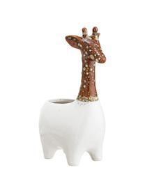 Portavaso fatto a mano in terracotta Giraffe, Terracotta, Bianco, marrone, Larg. 17 x Alt. 25 cm