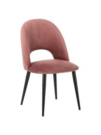 Chaise rembourrée velours rose Rachel, Velours vieux rose