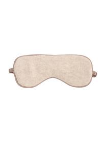 Seiden-Schlafmaske Silke, Vorderseite: 70% Cashmere, 30% Merinow, Riemen: 100% Seide, Beige, Taupe, 21 x 9 cm